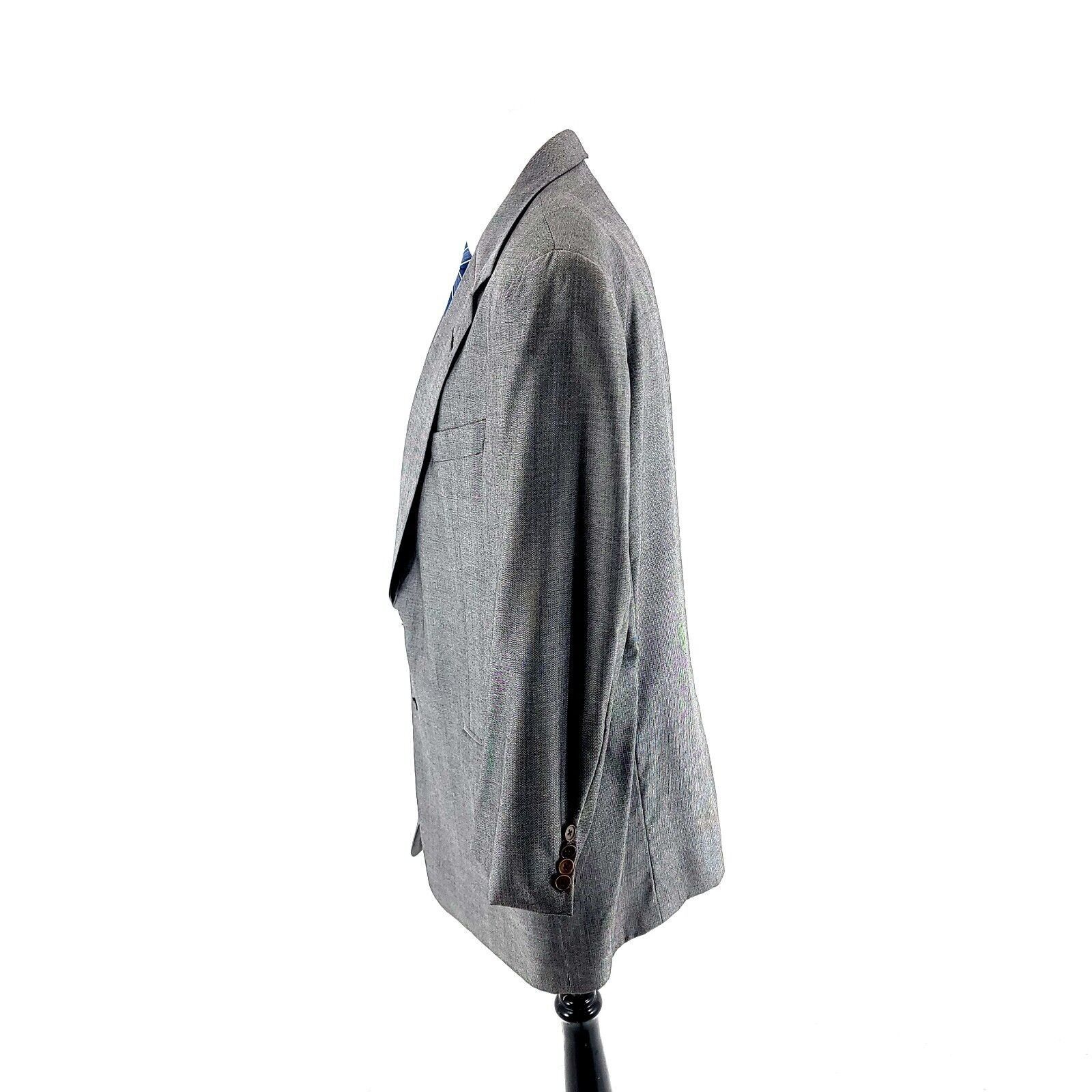 Hickey Freeman Hickey Freeman Neiman Marcus Wool 2 Button Gray Herringbone Size 42L - 5 Thumbnail