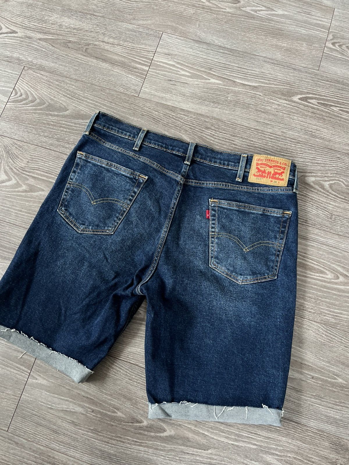 Levi's Levis Rare Blue Denim 511 Red R Tab Jeans Short Size US 38 / EU 54 - 2 Thumbnail