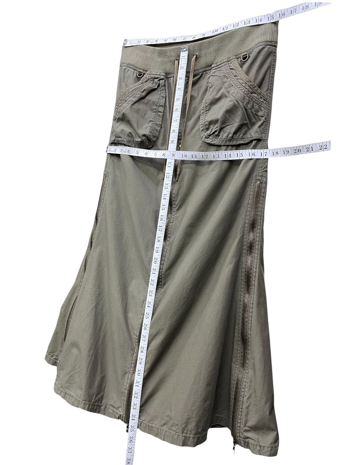 GOA Vintage GOA Multi Zipper Military Flare Maxi Skirt Size 29" - 17 Thumbnail