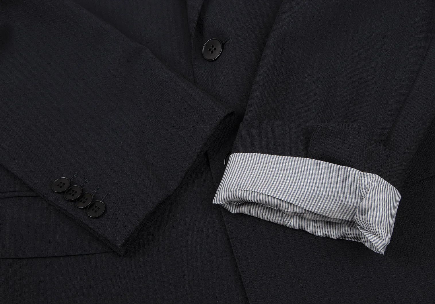 agnes b. Wool Stripe 2-Button Jacket in Navy, Size 50 Size US M / EU 48-50 / 2 - 7 Thumbnail