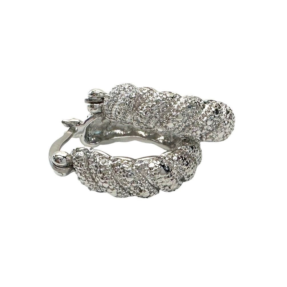 Other Holsted Jewelers Rhodium Plated Detailed Hoop Earrings Size ONE SIZE - 5 Thumbnail