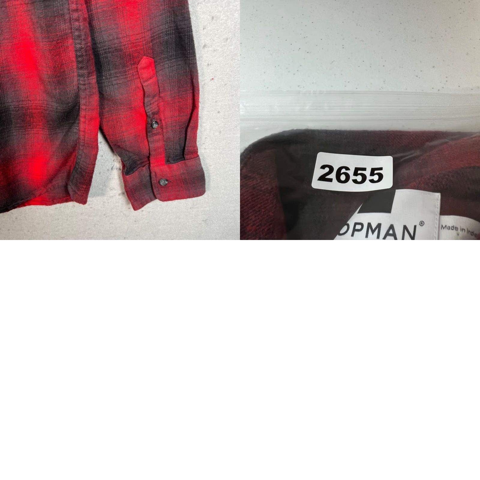 Topman Topman Shirt Plaid Button-Up Long Sleeve Cotton Flannel Red Black Adult Large Mens” Size US L / EU 52-54 / 3 - 8 Thumbnail