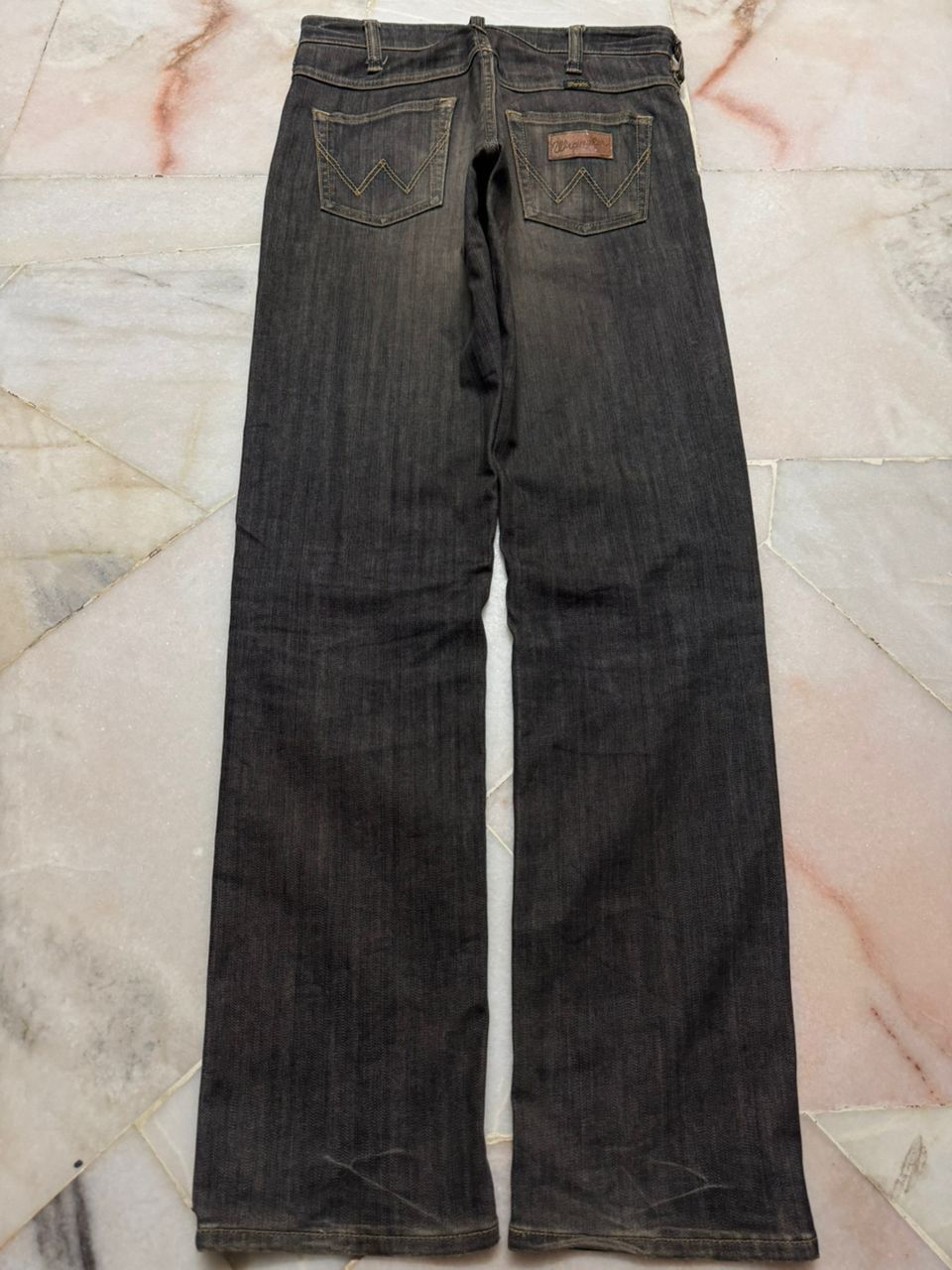 Wrangler 💥Vintage 90s Style Wrangler MudWashed Distress Dark Jeans Size US 29 - 13 Thumbnail