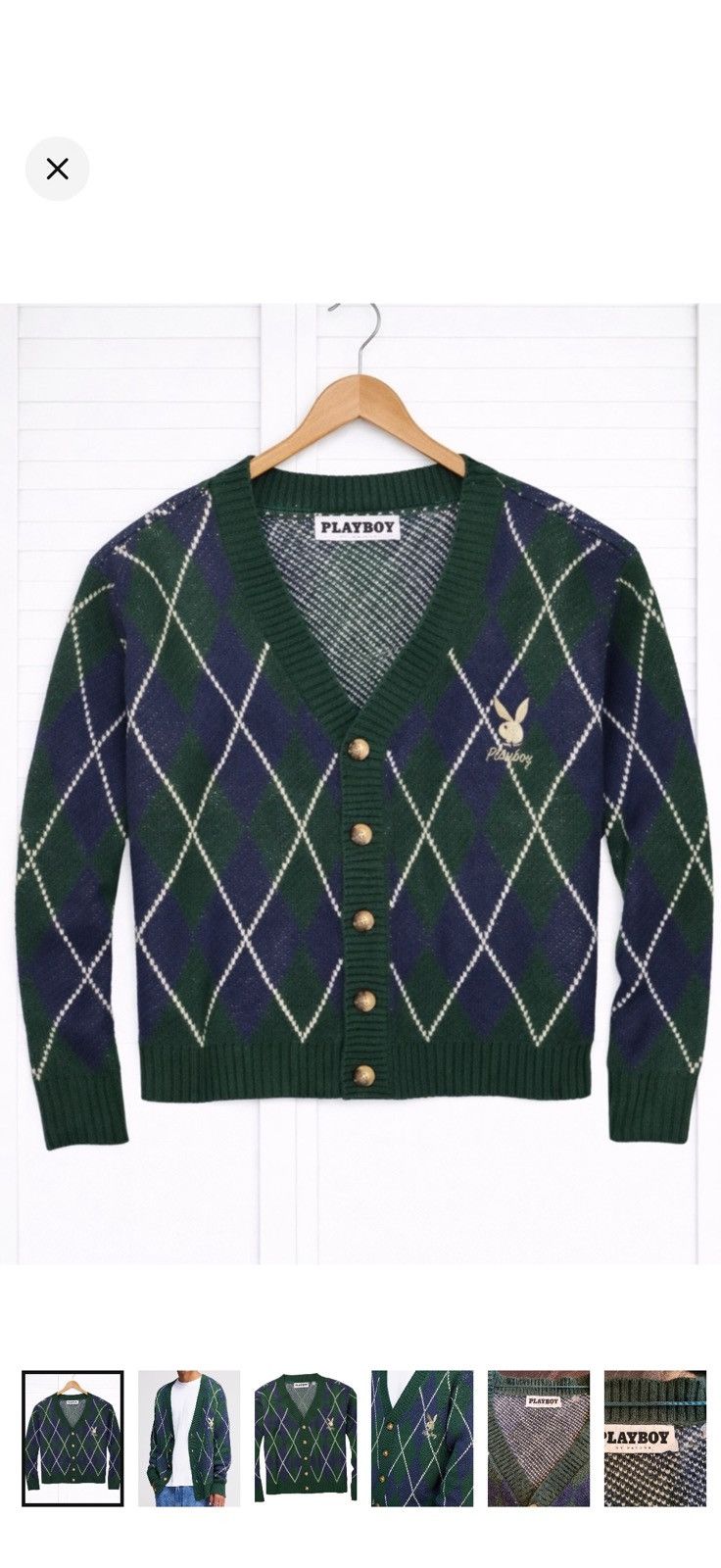 Pacsun Playboy by PacSun Argyle Cardigan Sweater Size Large Size US L / EU 52-54 / 3 - 1 Preview