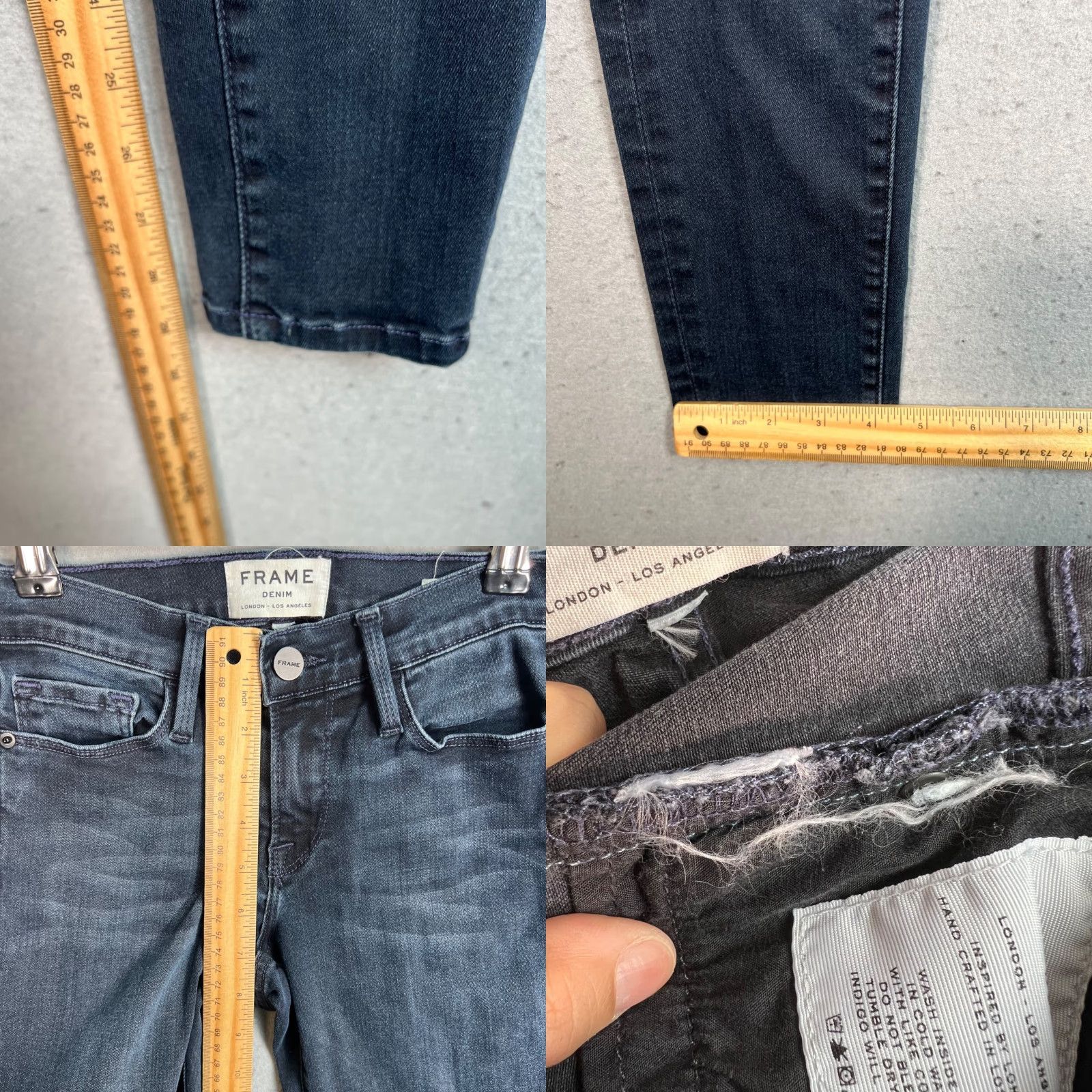 Frame FRAME Jeans Skinny Le Skinny De Jeanne Denim Blue Women's Size 24 Slim 5-Pocket Design Jeans Inseam 29 in Stretch Cotton Blend Dark Wash Size 42" / US 20 - 8 Thumbnail