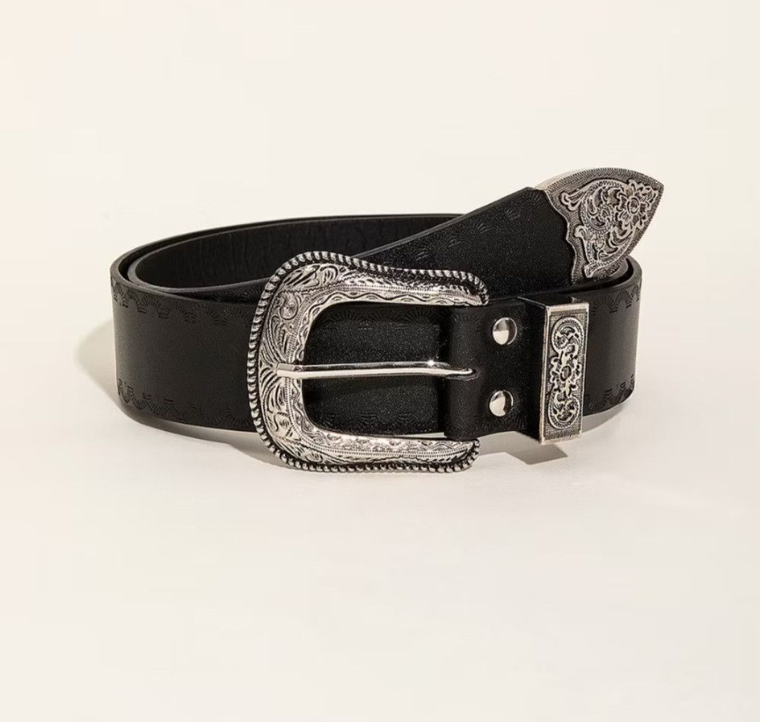 Japanese Brand Western style black colour belt Size ONE SIZE - 1 Thumbnail