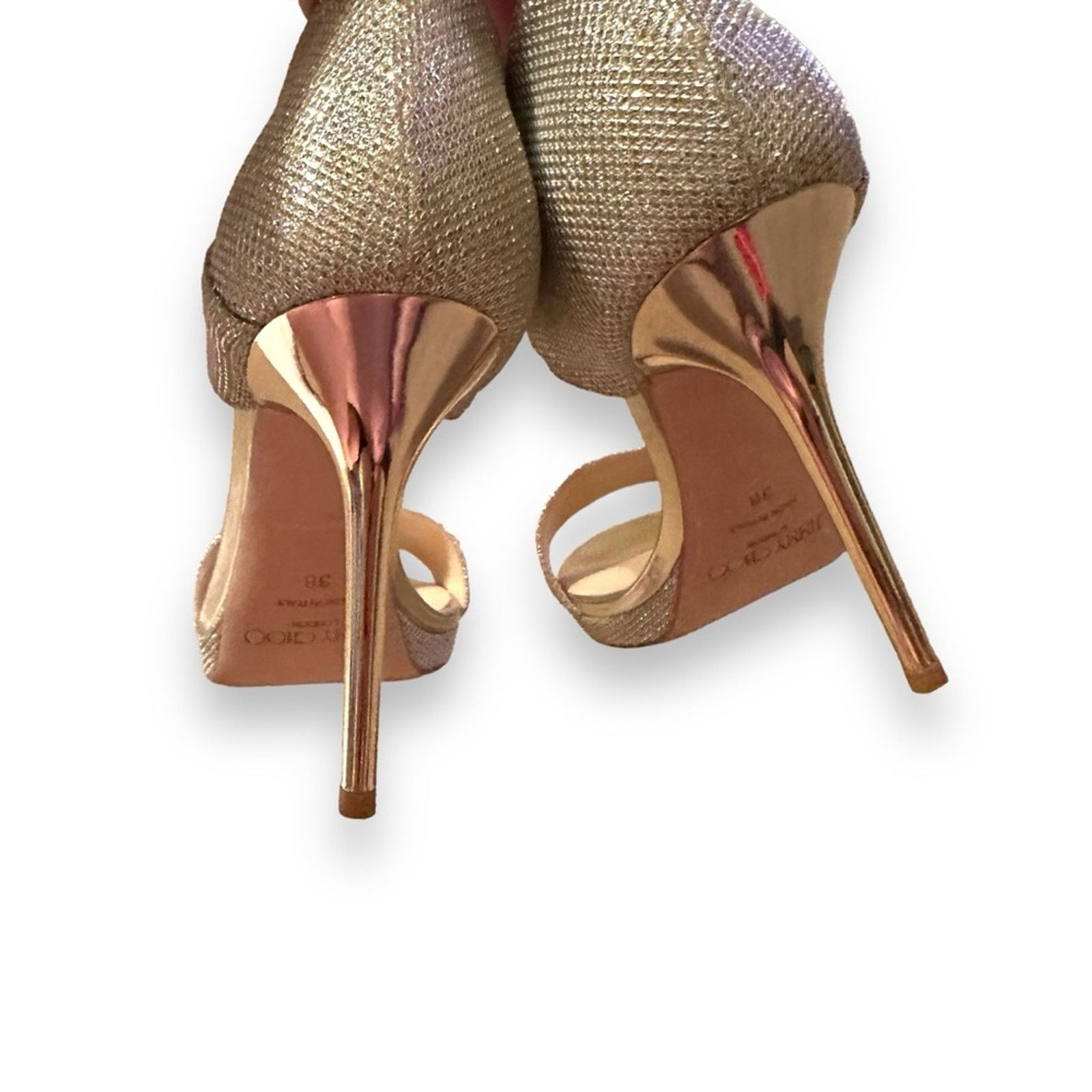 Jimmy Choo Jimmy Choo Alana Lame Gold Glitter Stiletto High Heels 38 Size US 8 / IT 38 - 6 Thumbnail