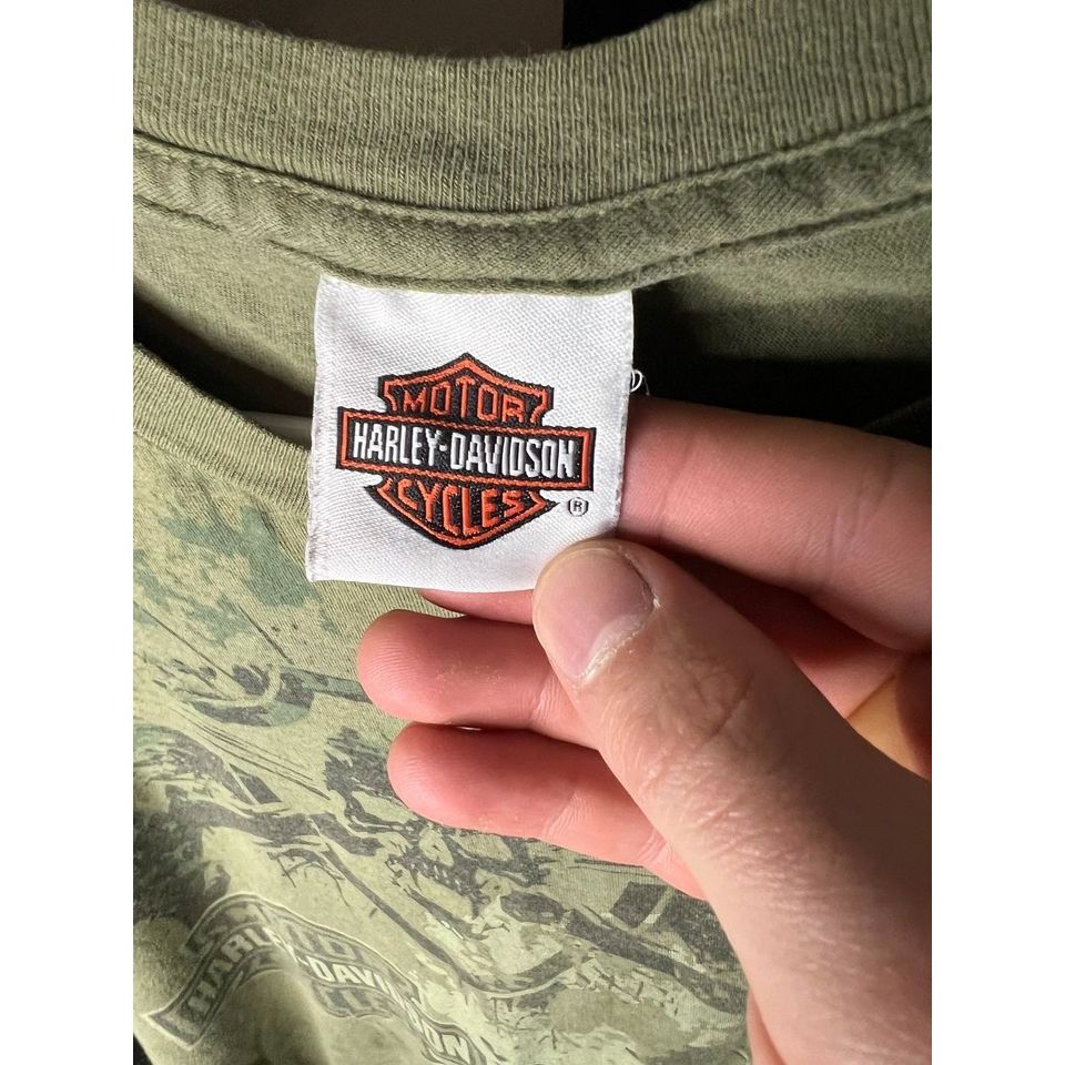 Harley Davidson Y2K Grunge Military Las Vegas Harley Davidson motorcycle t s Size US XL / EU 56 / 4 - 4 Thumbnail