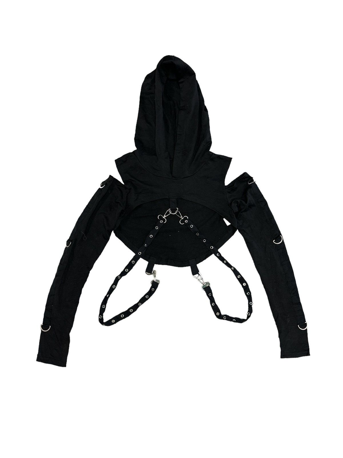 Japanese Brand × Vintage ROMWE GRUNGE PUNK ULTRA SHORT HOODED SPLICED WITH CHAIN Size XS / US 0-2 / IT 36-38 - 1 Thumbnail