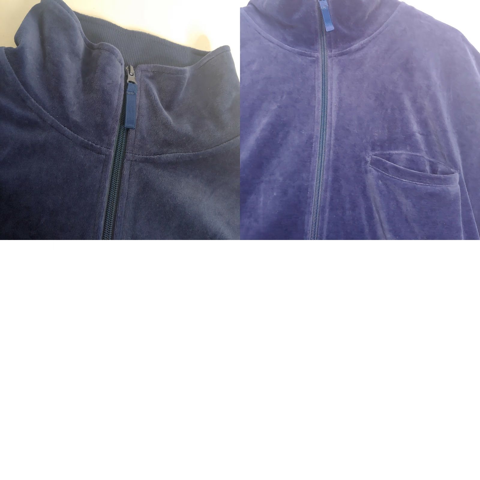 Blair VINTAGE John Blair Sweatshirt Large Blue Velour Jacket Retro Full Zip Grandpacore Mens Size US L / EU 52-54 / 3 - 8 Thumbnail