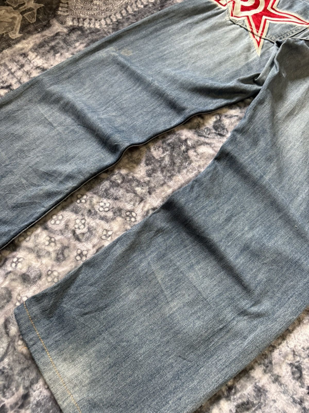 G-Unit × Vintage Y2k Real Bvoice Embroidered Pocket Baggy Loose Jeans Size US 32 / EU 48 - 5 Thumbnail