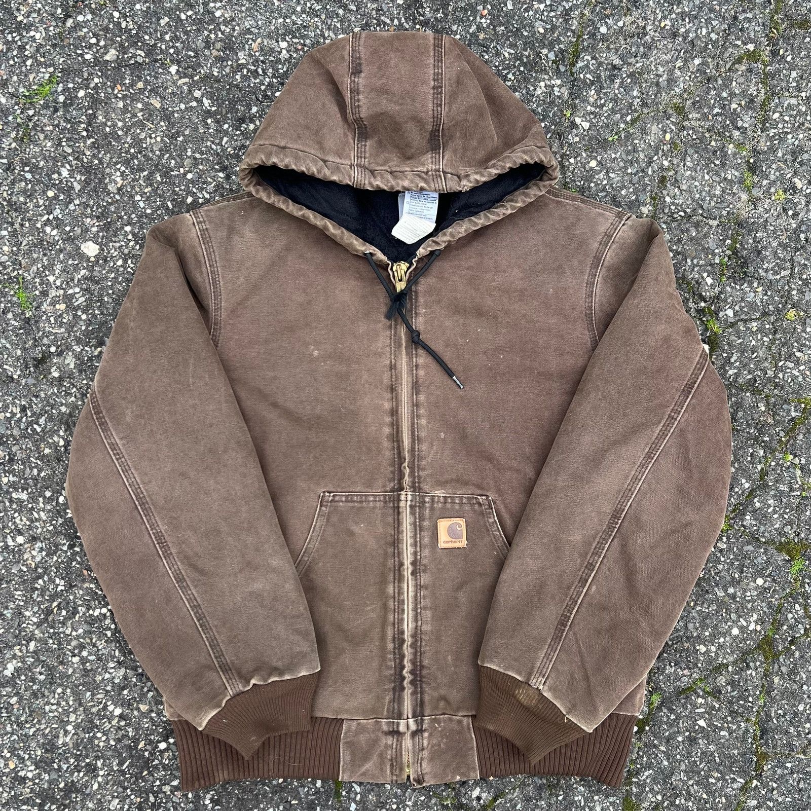 Pre-owned Carhartt X Vintage Brown Carhartt Work Wear Hooded Jacket