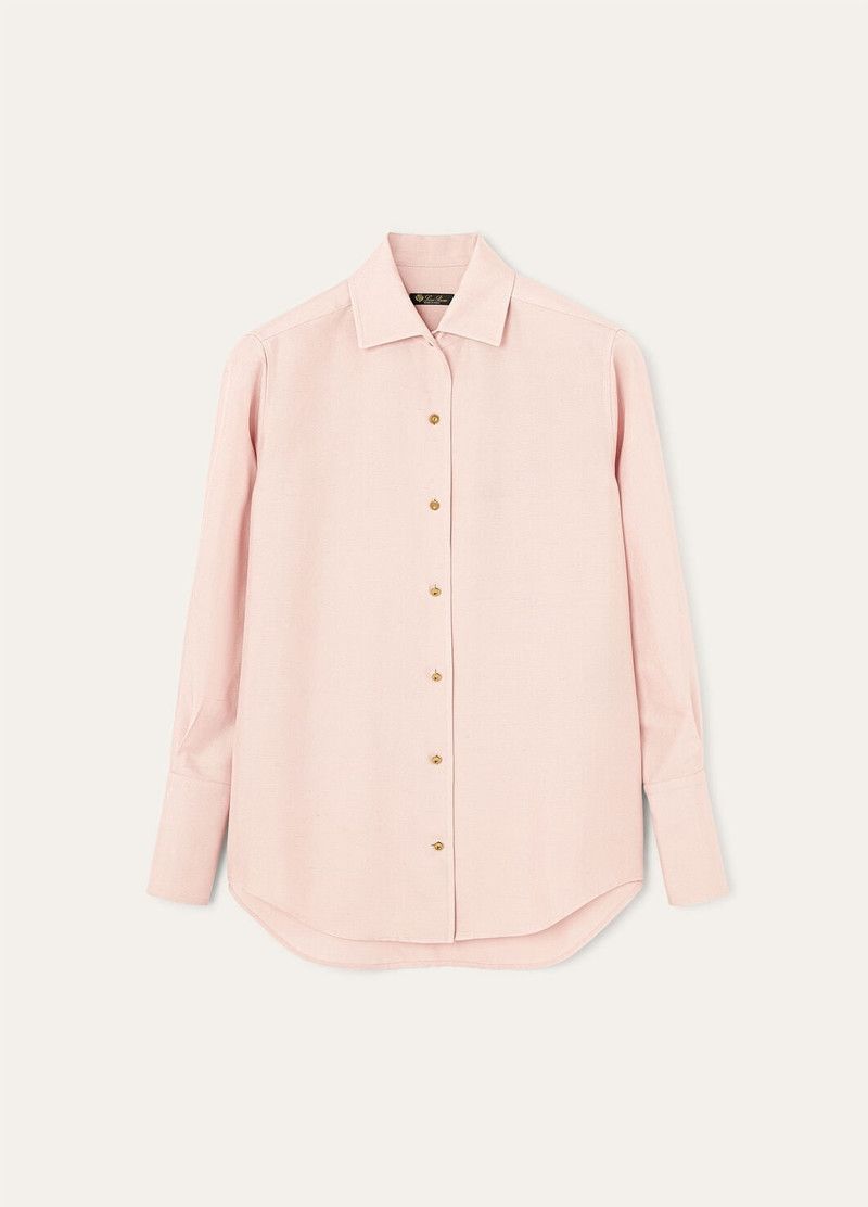 Loro Piana o1srvl11e0526 FAP8386 Dunia Shirt in Pink Size XS / US 0-2 / IT 36-38 - 1 Thumbnail