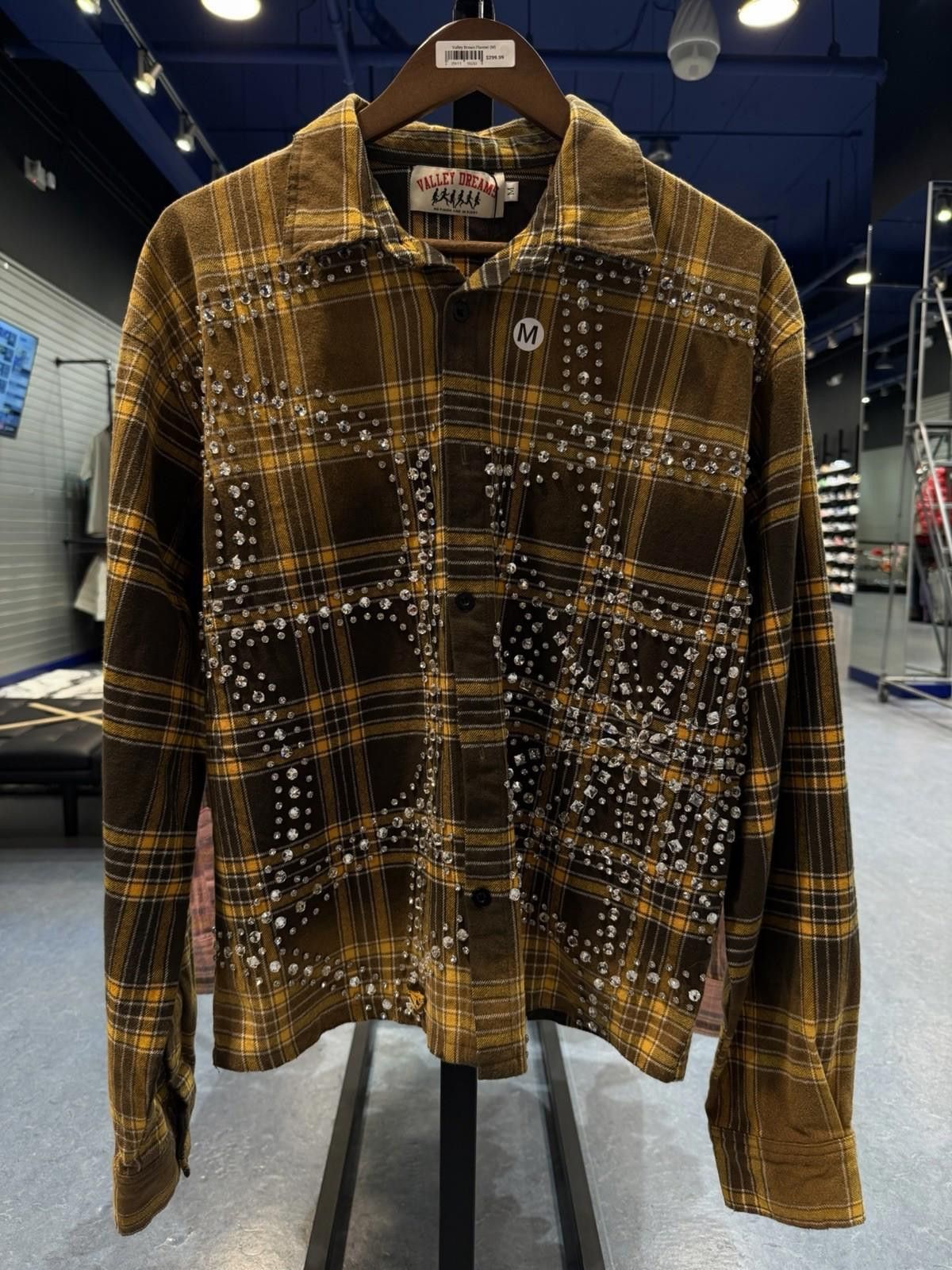 Vale Valley Dreams Crystal Stone Flannel Size (Medium) New Brown Size US M / EU 48-50 / 2 - 3 Thumbnail