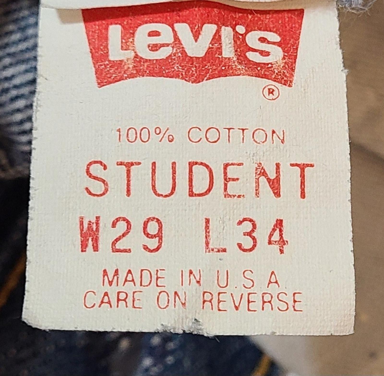 Levi's Levis 501 29x34 Blue Jeans Student Fit 2001 Y2K Made USA Size US 29 - 7 Thumbnail