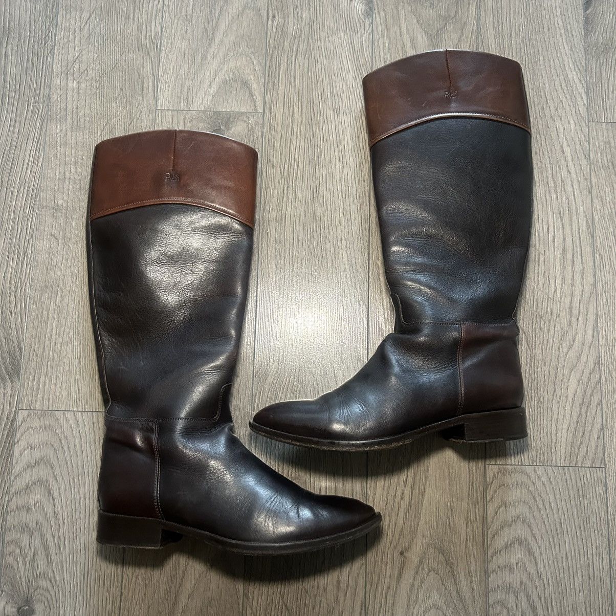Hugo Boss Hugo Boss Dark and Light Brown Riding Boots EU 38.5 / US 8.5 Size US 8.5 / IT 38.5 - 1 Thumbnail