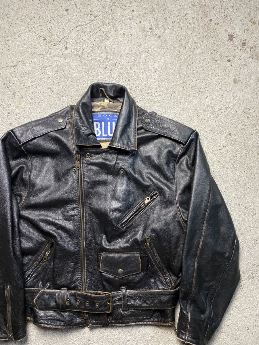 Other Leather jacket bomber avant garde archive rock n blue black Size US M / EU 48-50 / 2 - 4 Thumbnail