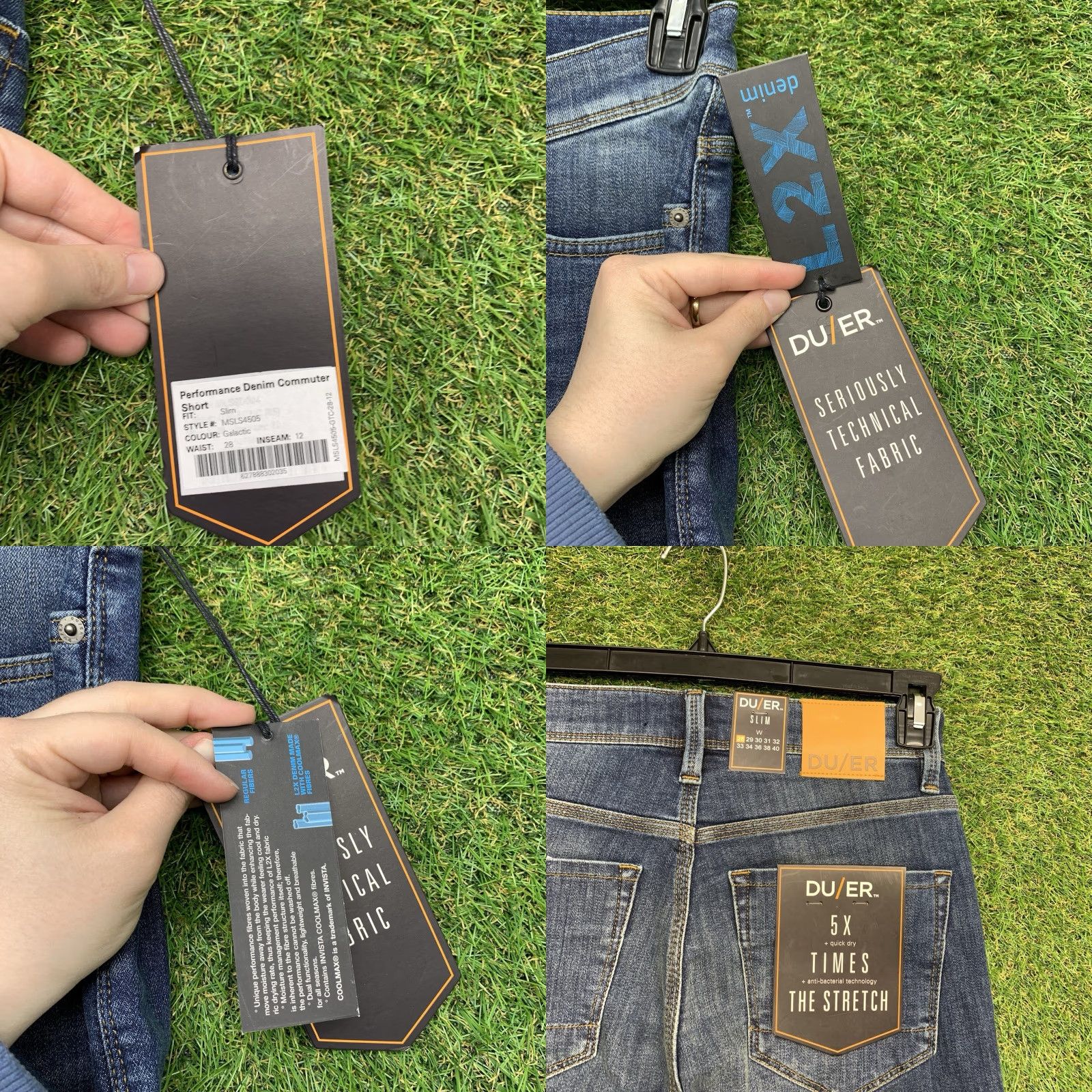 DUER Duer Slim Fit Denim Shorts Mens 28 Blue Casual Biker 90s Stretch Cotton Spandex Size US 28 / EU 44 - 8 Thumbnail