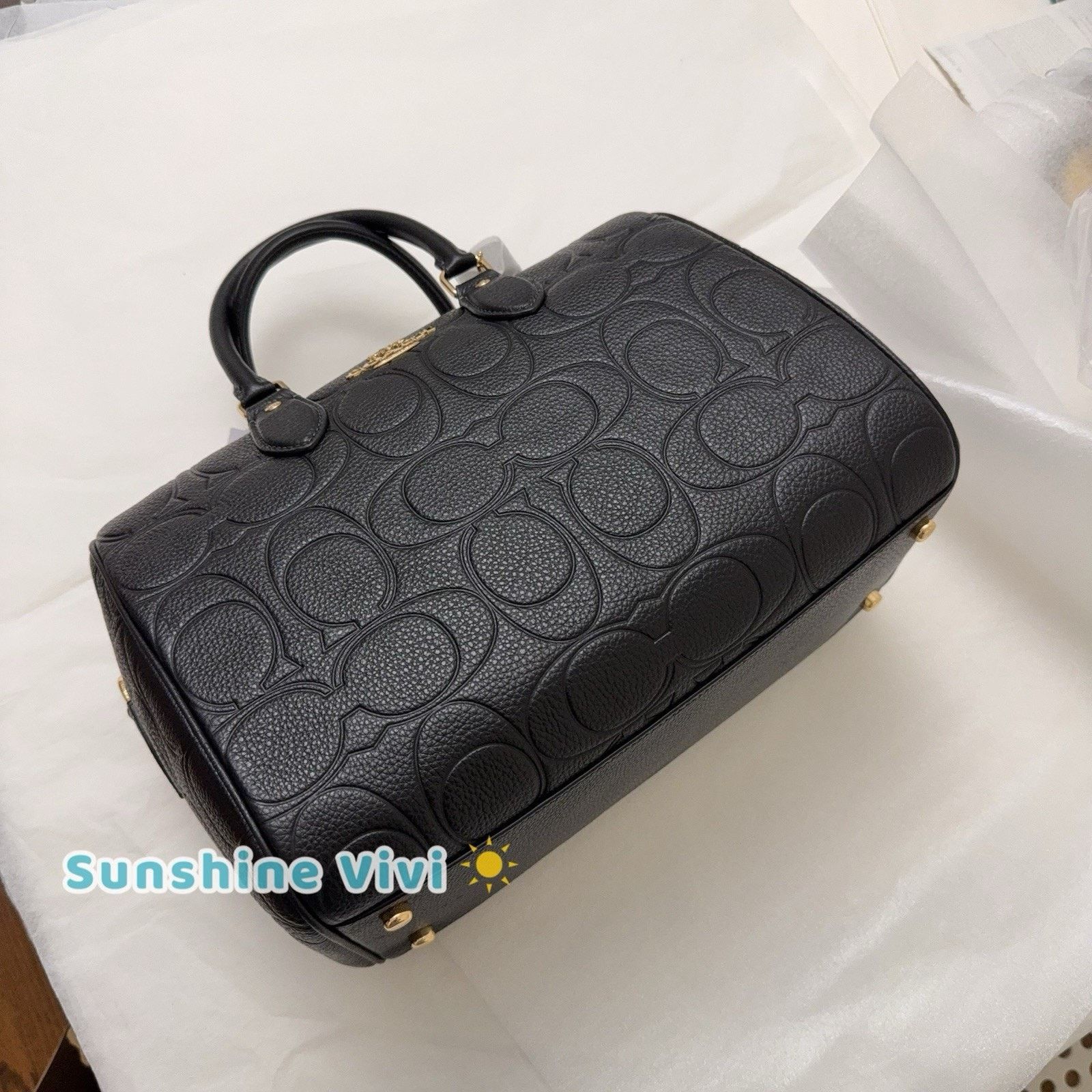 Coach NWT Coach Rowan Large Satchel Bag Leather CEW02 BLACK Gold Size ONE SIZE - 6 Thumbnail