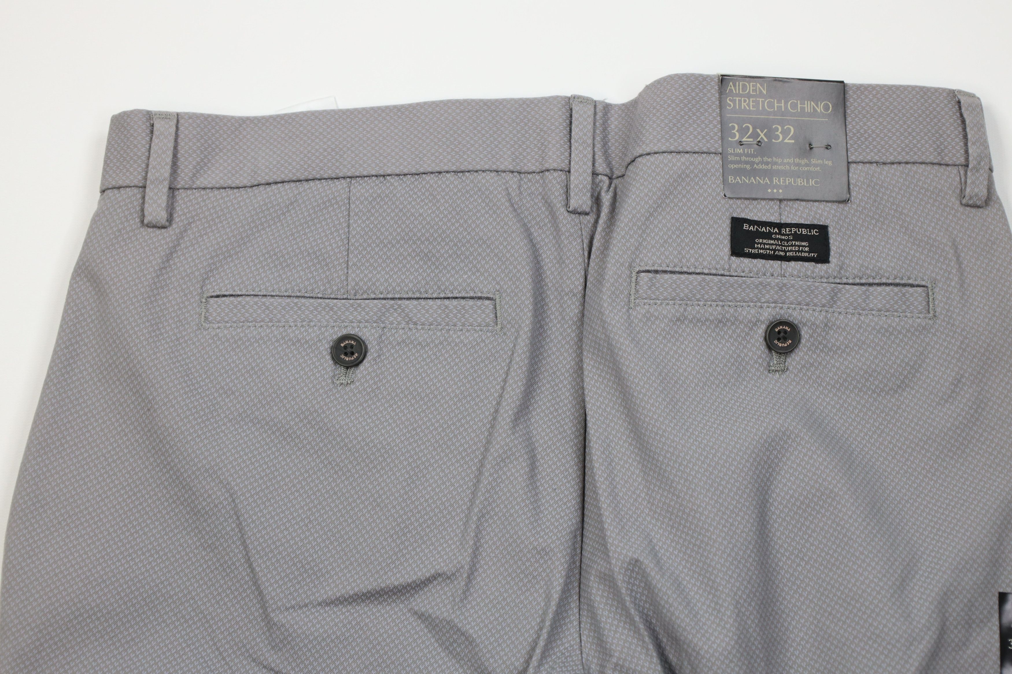 Banana Republic New Banana Republic Aiden Stretch Chino Pants Gray Geometric Size US 32 / EU 48 - 11 Thumbnail