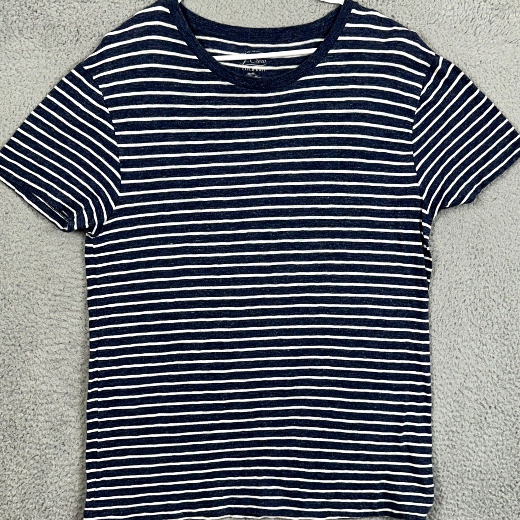 J.Crew J Crew Shirt Womens Large White Stripe Short Sleeve Crewneck Tee Size L / US 10 / IT 46 - 2 Thumbnail