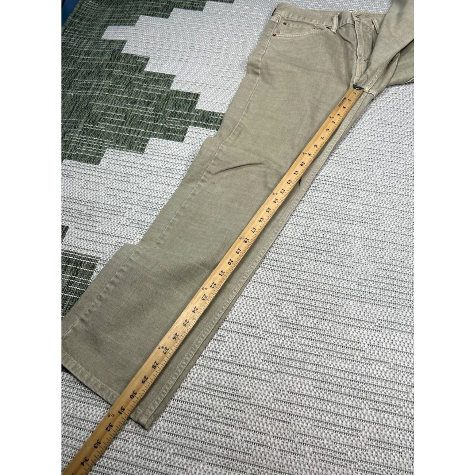 Levi's Levi's 505 Jeans Mens 32 Beige Denim Mid Rise Original Straight Fit 32x31 (Regular) Pants Size US 32 / EU 48 - 5 Thumbnail