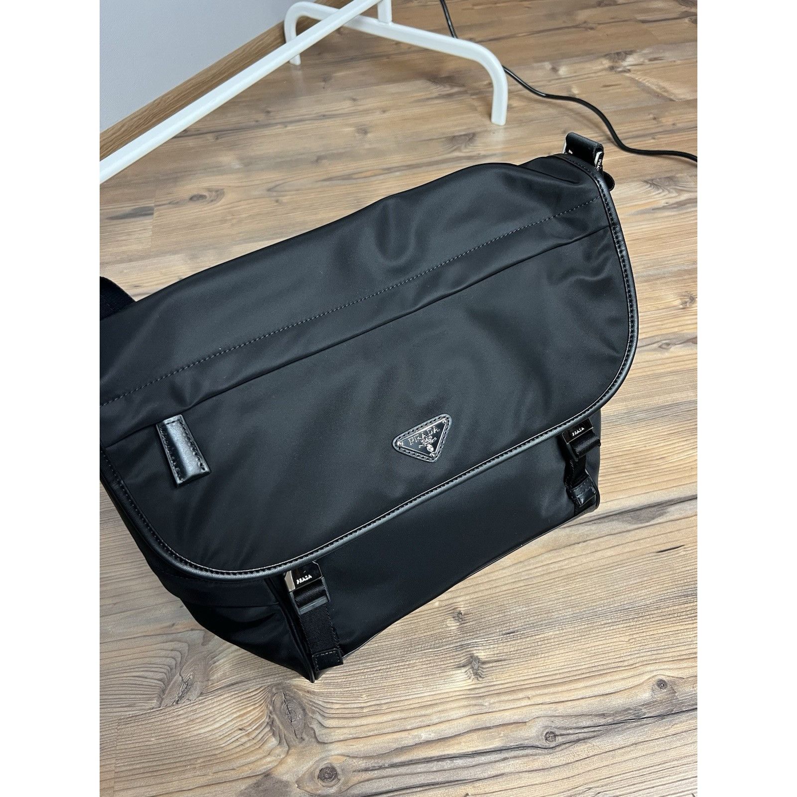 Prada MINT! Prada Triangle Logo Re-Nylon Saffiano Crossbody Bag Bl Size ONE SIZE - 5 Thumbnail