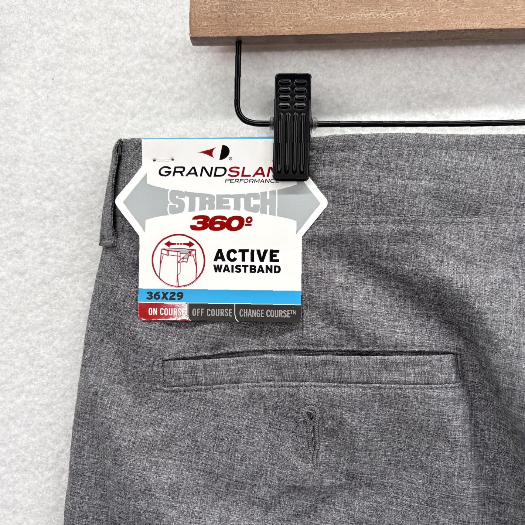 Vintage Grand Slam Pants Mens 36x29 Gray Performance Stretch 360 Golf Active Waistband Size US 36 / EU 52 - 2 Thumbnail
