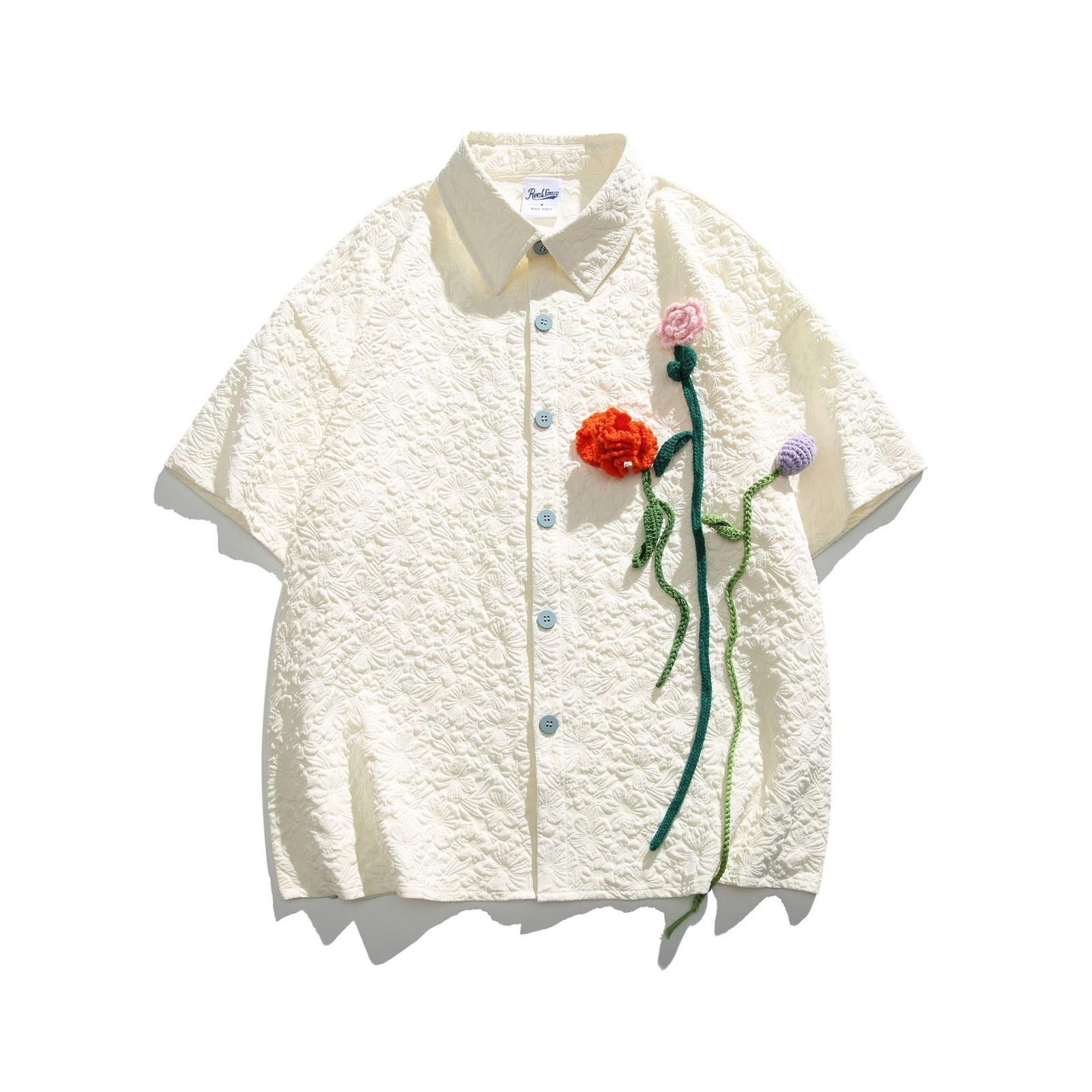 Other Rose Embroidery Short Sleeve Shirt Size US L / EU 52-54 / 3 - 1 Thumbnail