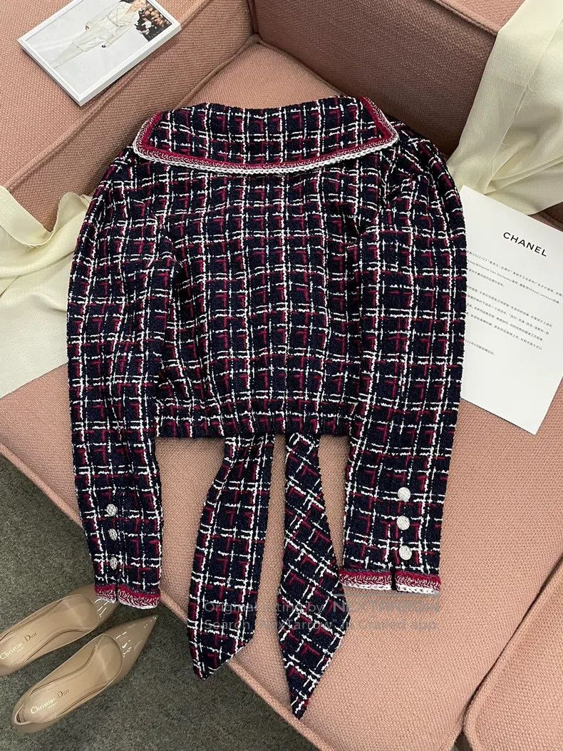 Chanel Chanel Rooftop series red black and white plaid lacing jac Size XS / US 0-2 / IT 36-38 - 3 Thumbnail