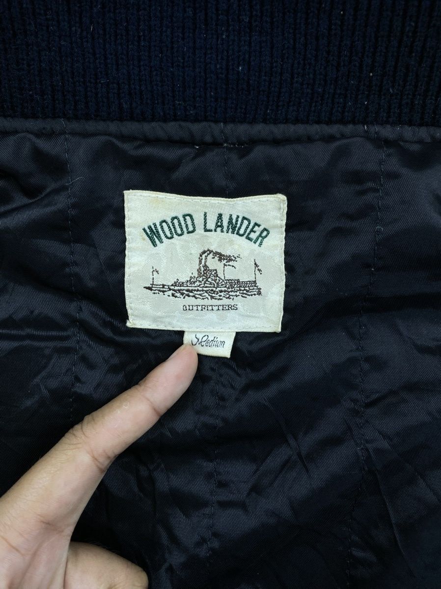 Japanese Brand Vintage Wood Lander Leather Sleeve Varsity Jacket Size US L / EU 52-54 / 3 - 9 Thumbnail