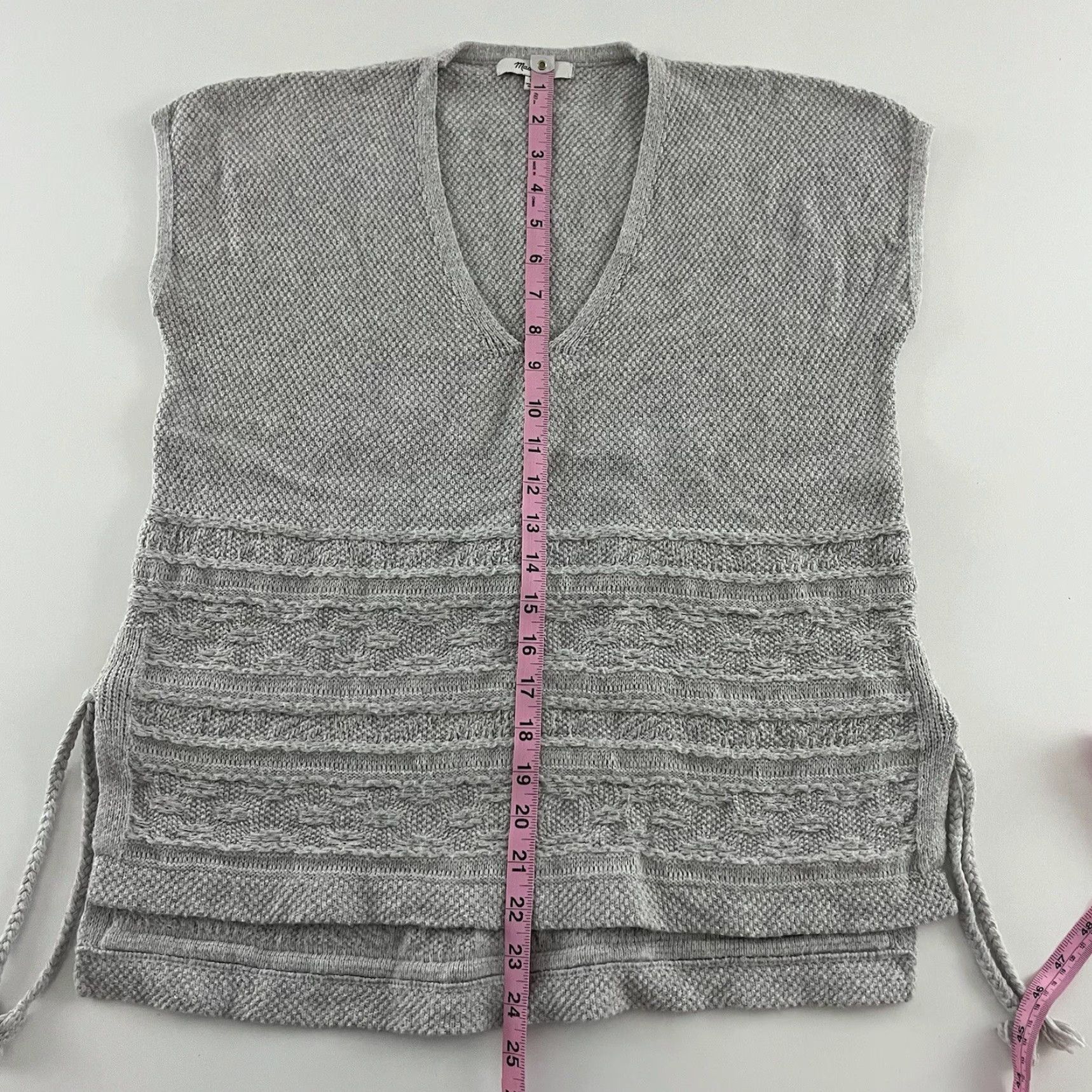 Madewell Madewell Short Sleeve V-Neck Sleeveless Sweater Top Women's XS Gray Size XS / US 0-2 / IT 36-38 - 4 Thumbnail
