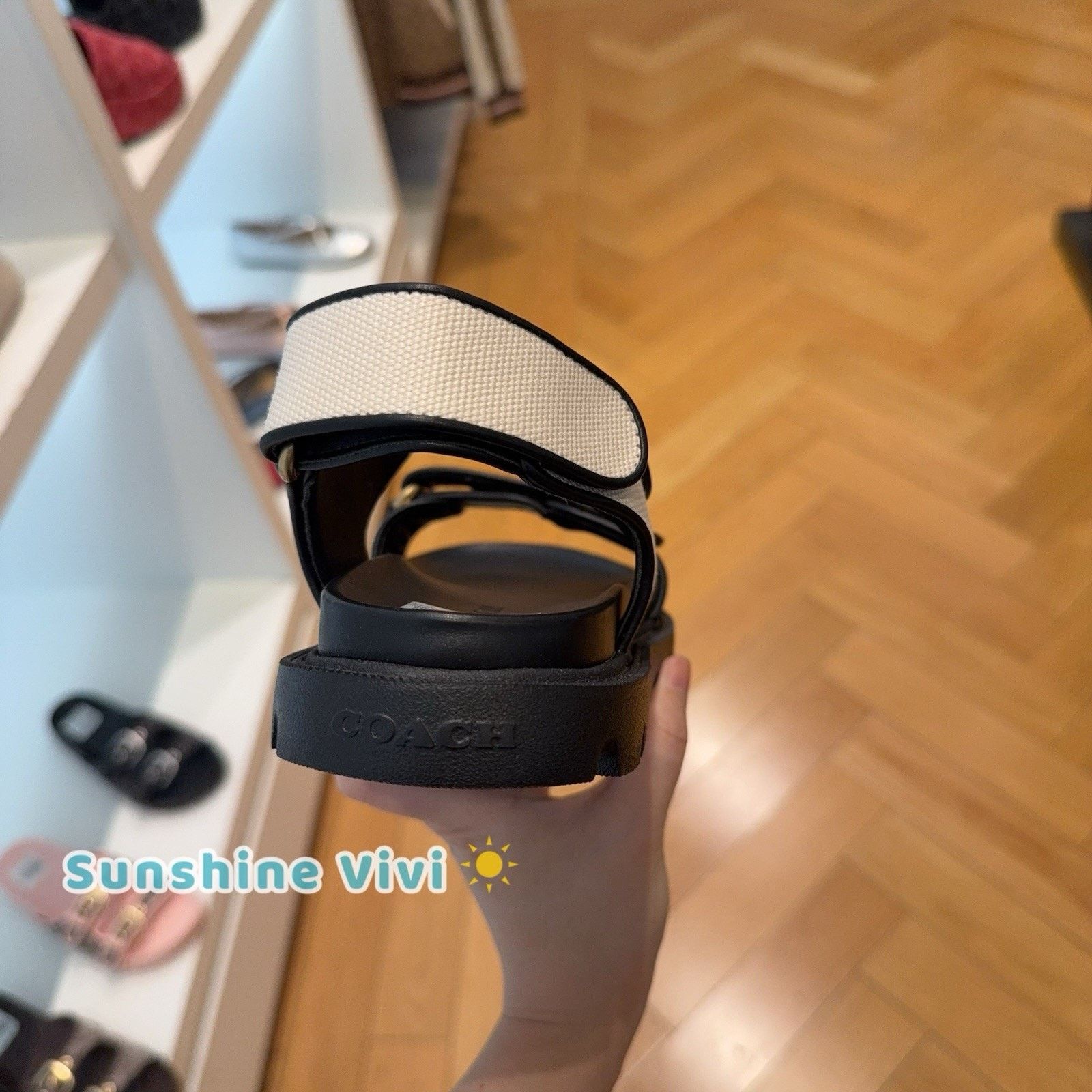 Coach NEW COACH Women Brynn Sandal Chalk & Black us 9 CEF36 Size US 9 / IT 39 - 4 Thumbnail