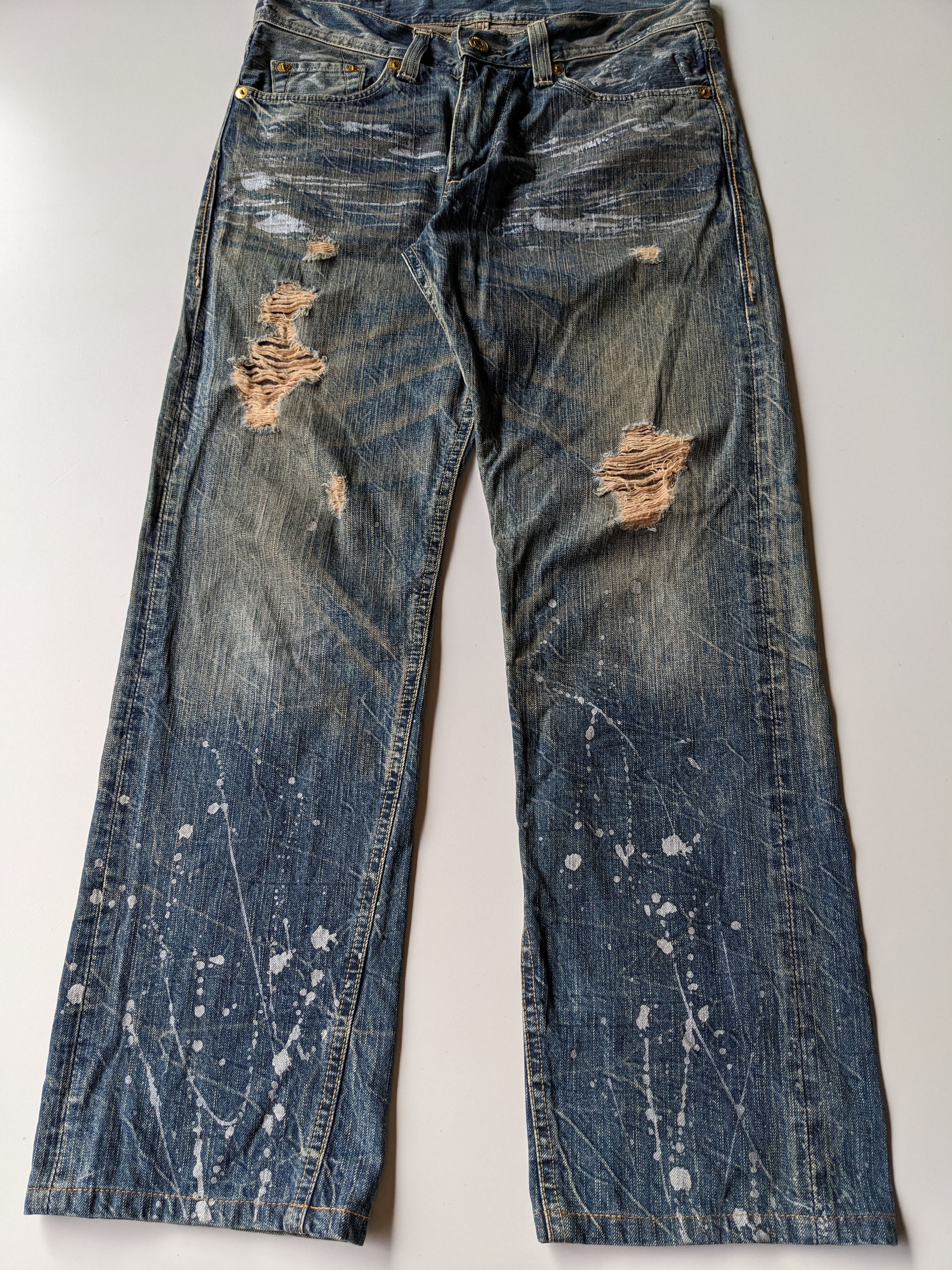 Japanese Brand Denim Craft painter mudwash jeans Size US 33 - 3 Thumbnail