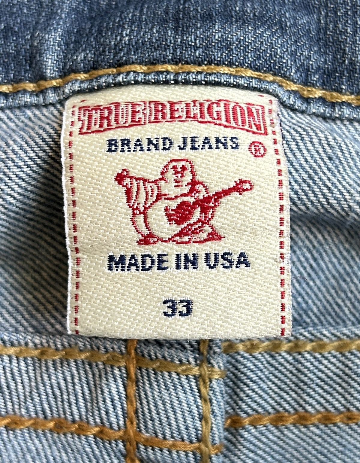 True Religion × Vintage True Religion Blue Zach Relaxed Straight Jeans Size 33x34 Size US 33 - 4 Thumbnail