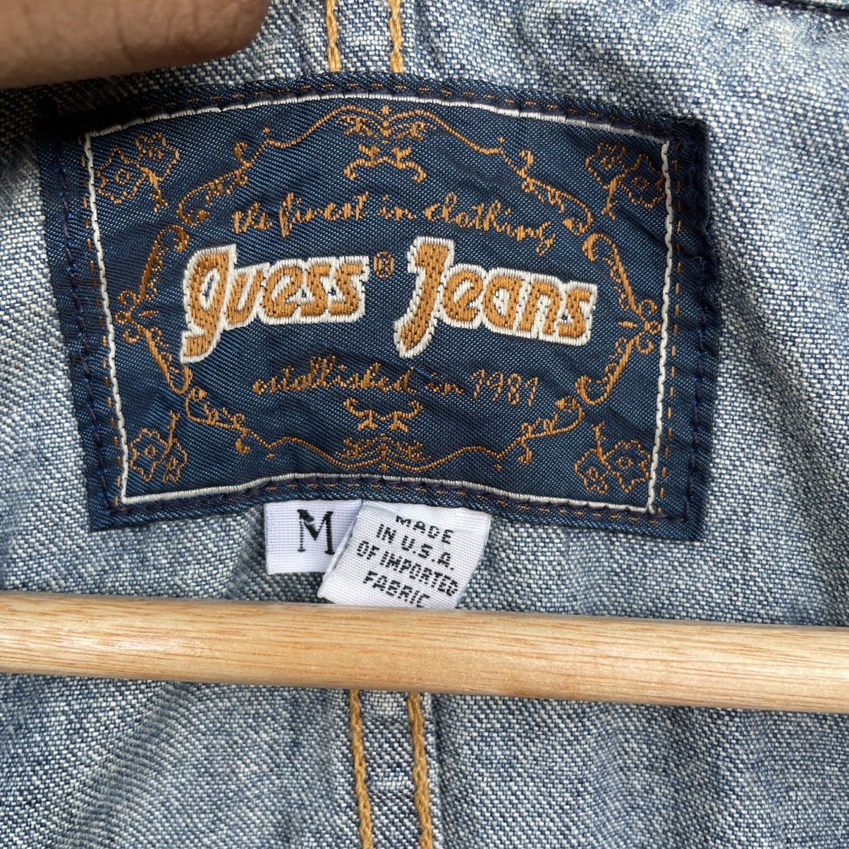 Guess 💥Vintage Guess Jeans Belted Denim Jacket Made In Usa Size M / US 6-8 / IT 42-44 - 6 Thumbnail