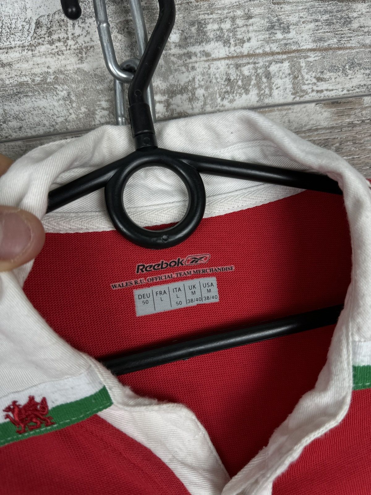 Reebok × Vintage Mens Vintage Reebok Union Wales rugby jersey national team Size US L / EU 52-54 / 3 - 10 Thumbnail