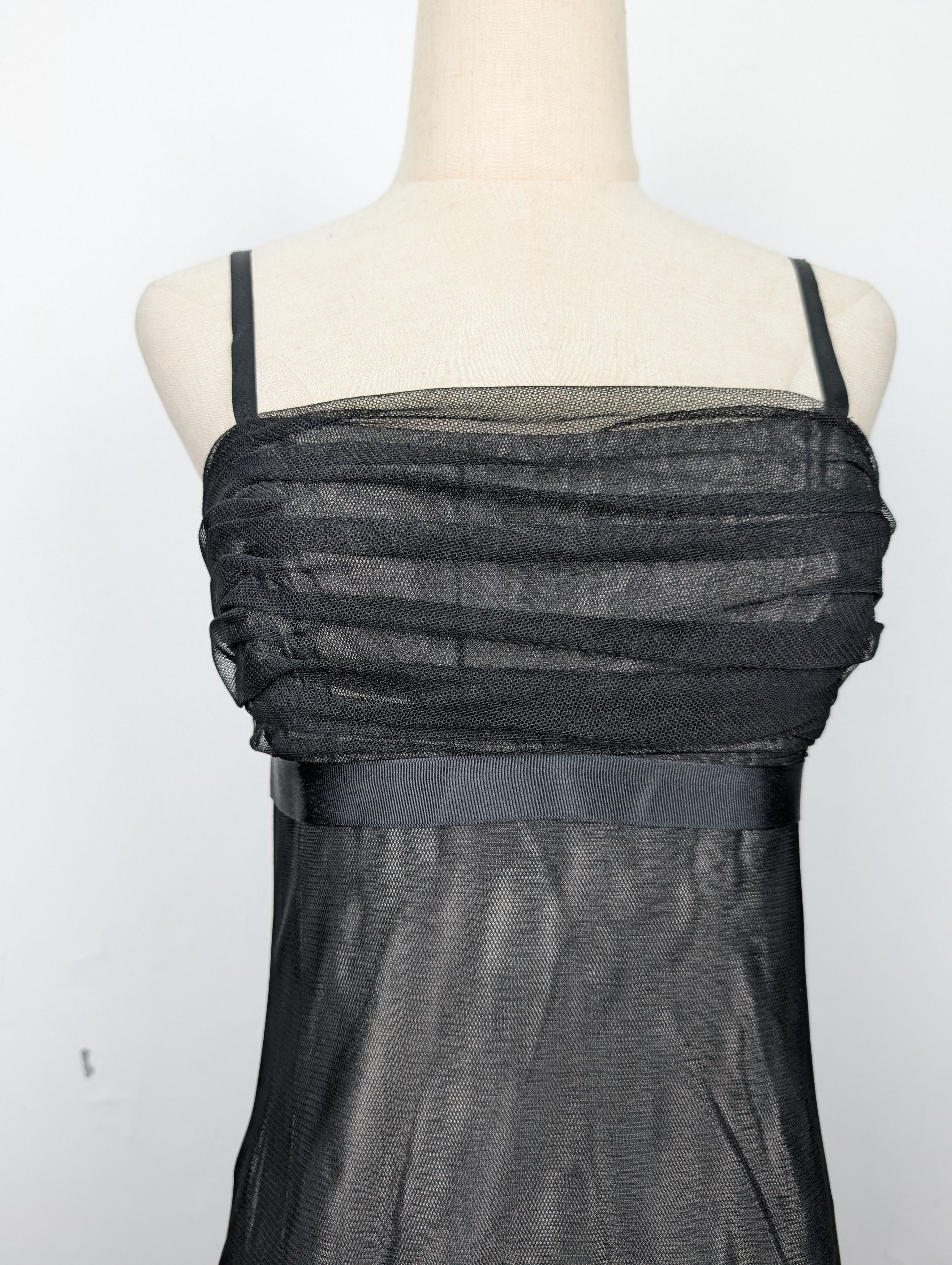 Vera Wang Black Mesh Dress Size XS / US 0-2 / IT 36-38 - 3 Thumbnail