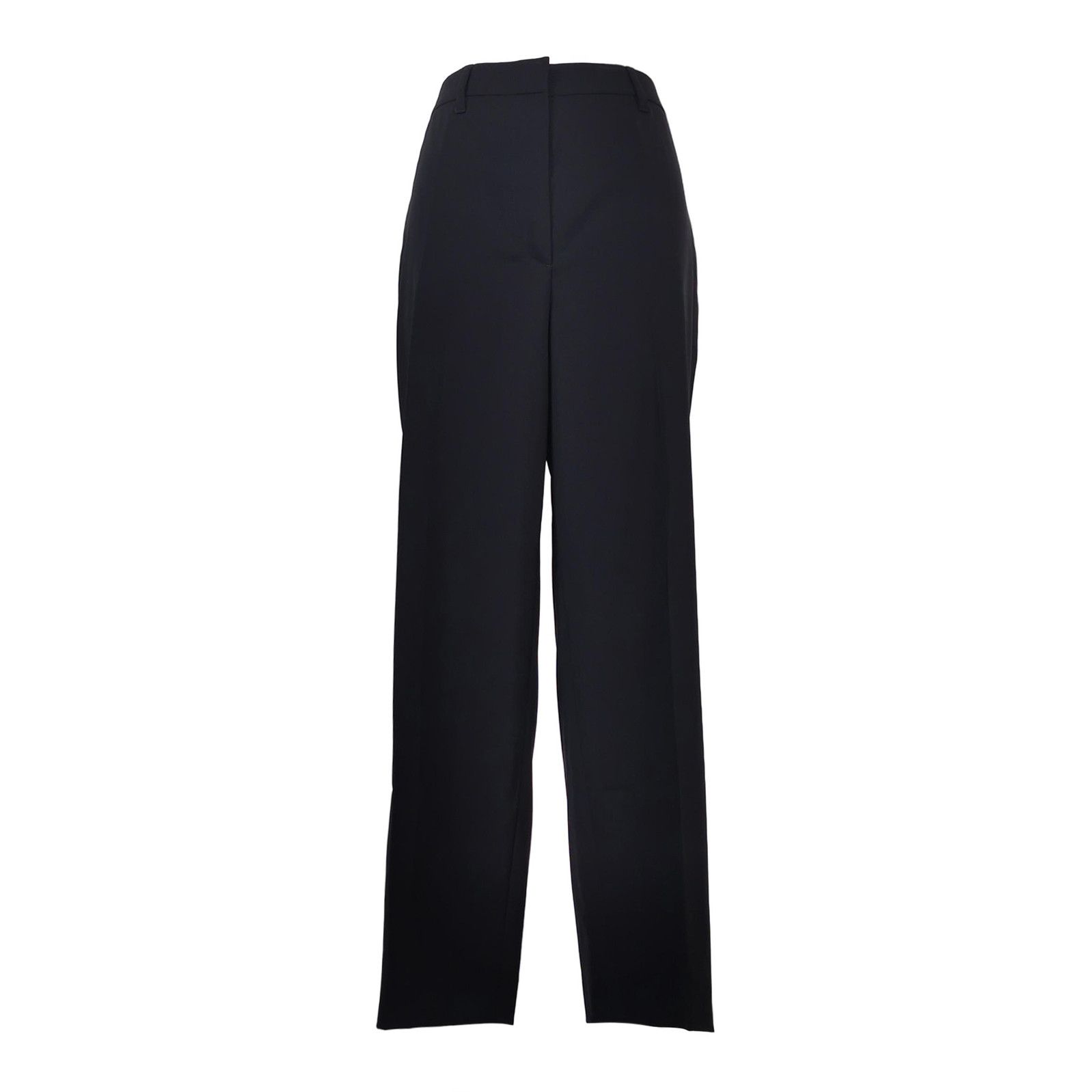 Prada Prada Black Wool Wide-Leg Trousers 0089 Size 40" / US 18 - 1 Thumbnail