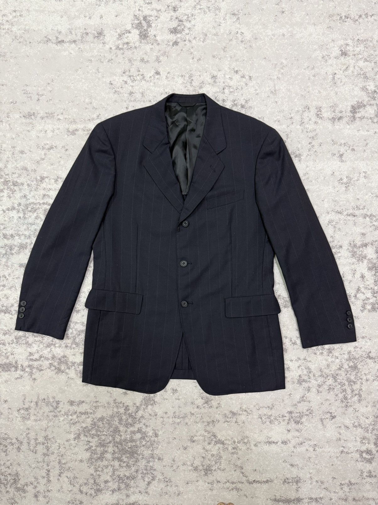 Yohji Yamamoto A.A.R Yohji Yamamoto Durban Dark Blue Stripe Blazzer Size US M / EU 48-50 / 2 - 3 Thumbnail