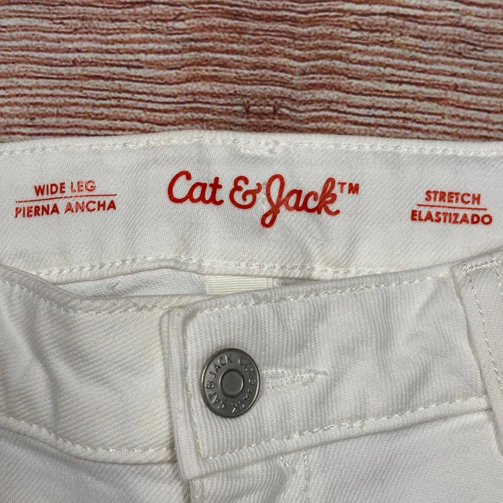 Other Cat & Jack White Wide Leg Stretch Pants Girls 8 Size 24" / US 00 / IT 34 - 5 Thumbnail