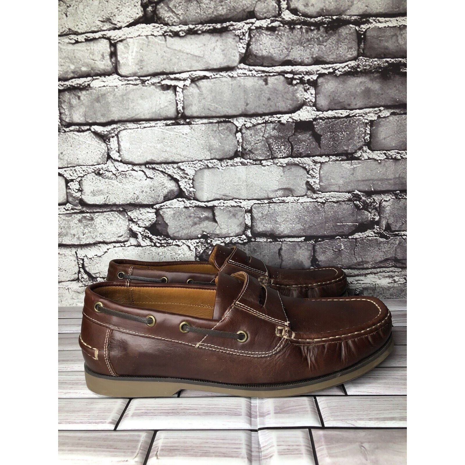 Windsor Smith Samuel Windsor Brown Leather Penny Loafers Casual Boat Shoes Size US 9.5 / EU 42-43 - 16 Thumbnail