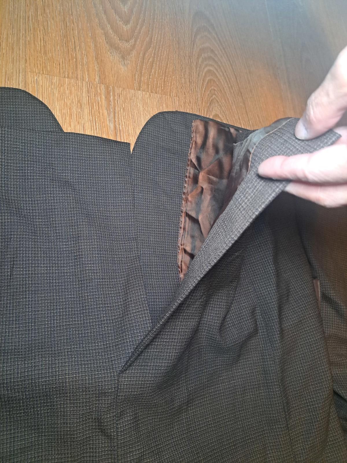 Hart Schaffner Marx Hart Schaffner Marx Sport Coat Mens 42L Brown Wool Nailhead Size 42L - 9 Thumbnail