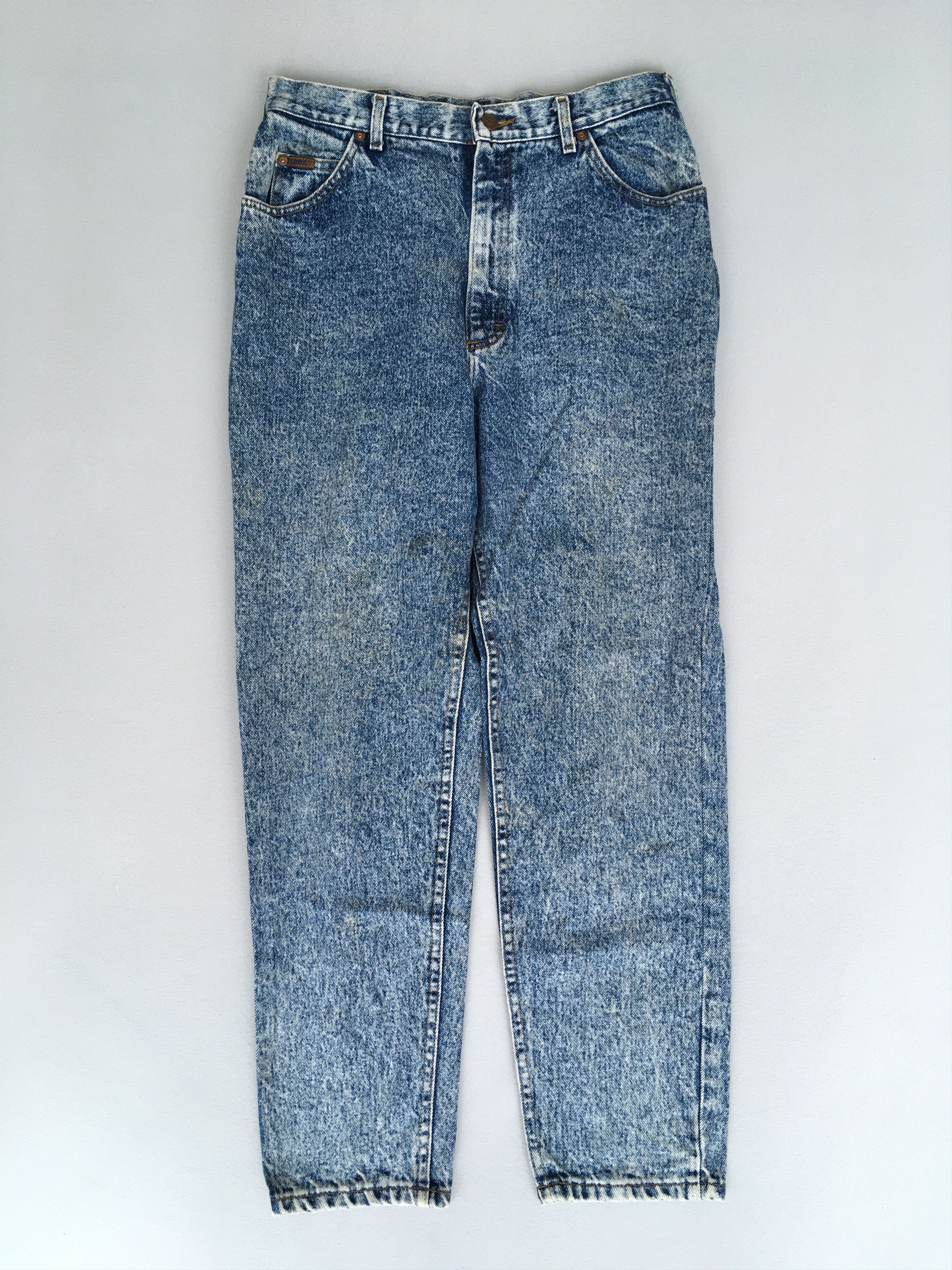 Image of Size 30X28.5 Vintage 90's Lee Riders Acid Washed Jeans in Blue, Men's