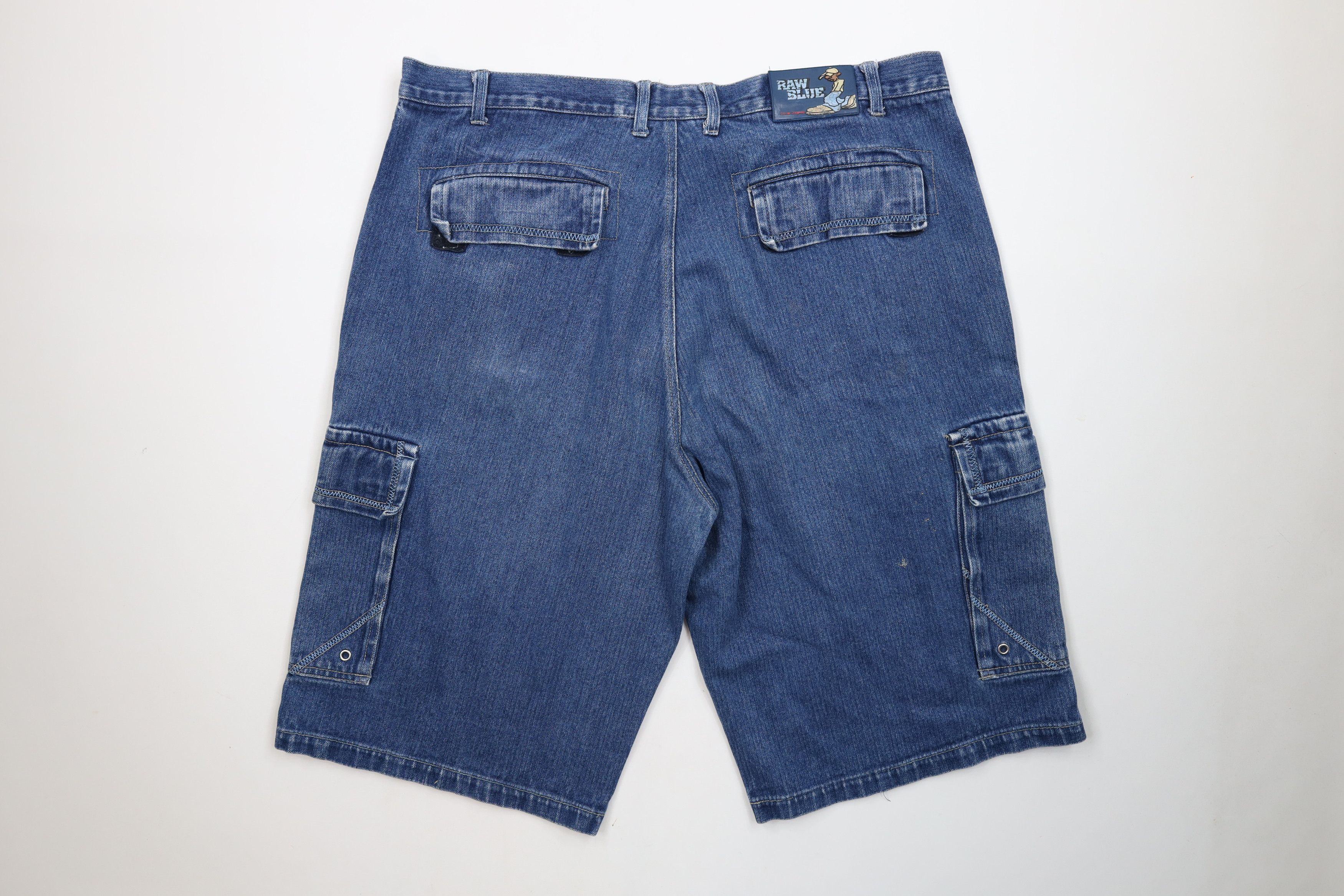 Vintage Vintage 90s Y2K Streetwear Baggy Hip Hop Denim Cargo Shorts Size US 40 / EU 56 - 10 Thumbnail