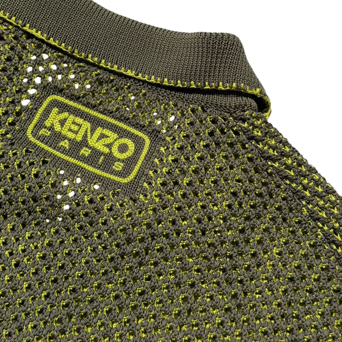 Kenzo $960 Open knit mesh polo shirt Size US XL / EU 56 / 4 - 3 Thumbnail