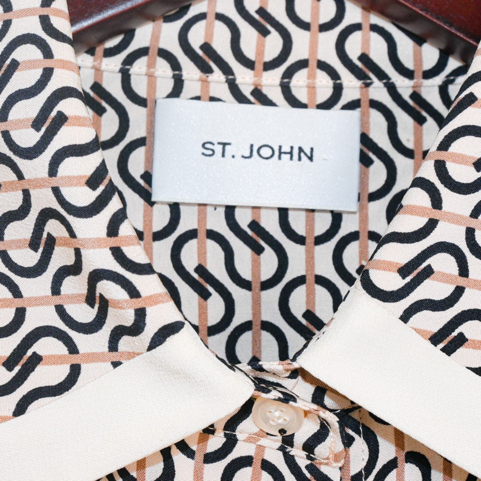 St. John St. JOHN Collection Icon Stripe Silk Crepe De Chine Blouse M Size M / US 6-8 / IT 42-44 - 2 Thumbnail