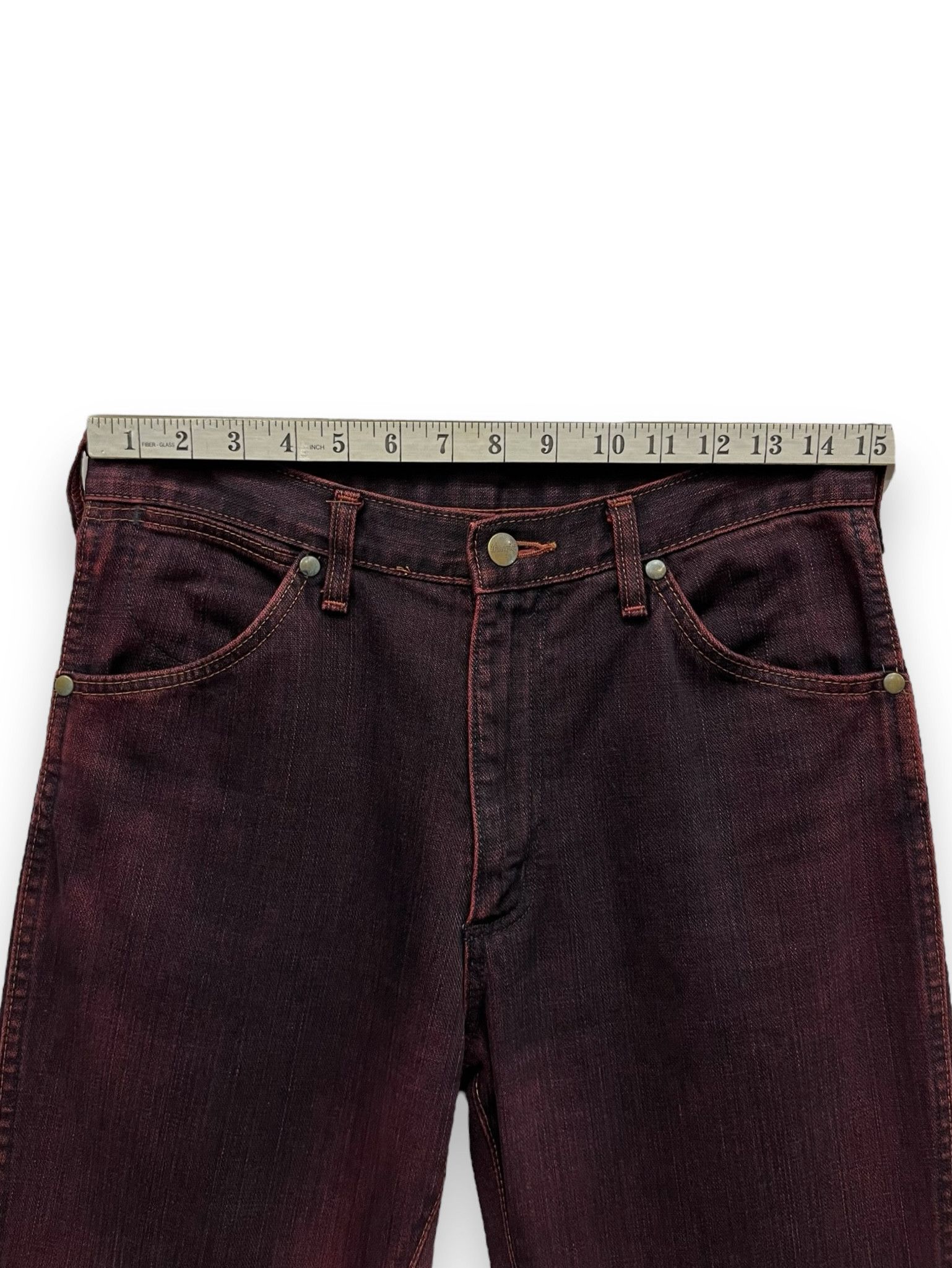 Indigo 🔥VERY RARE🔥Vintage WRANGLER Smoke Maroon Flare Denim Size US 30 / EU 46 - 12 Thumbnail