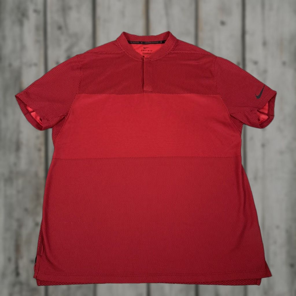 Nike Nike Tiger Woods Polo Shirt Mens Large Red Dri-Fit Performance Golf Mock Neck 1/4 Zip Breathable Moisture Wicking Quick Dry Size US L / EU 52-54 / 3 - 1 Thumbnail