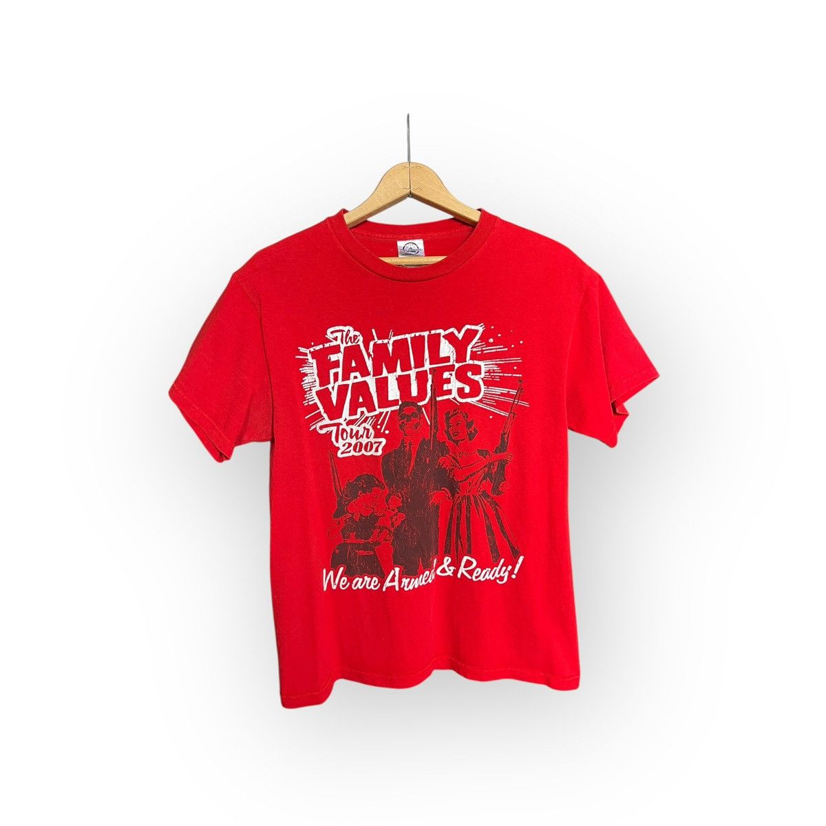 Vintage Family Values Tour 2007 Tee Red Guns Grunge Size US M / EU 48-50 / 2 - 1 Thumbnail